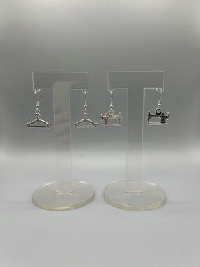 Sewing Machine & Hanger Charm Earrings - Handmade E0300C